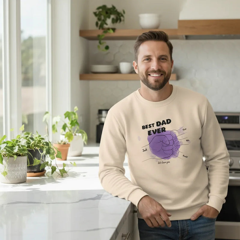 Custom Best Dad Unisex Crew-neck Sweatshirt | Shopify Product Personalizer