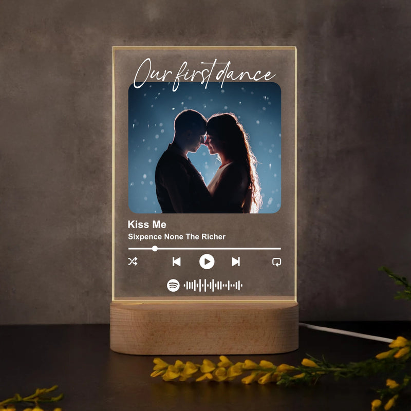 Personalized Song & Photo LED Acrylic Lamp - Our First Dance