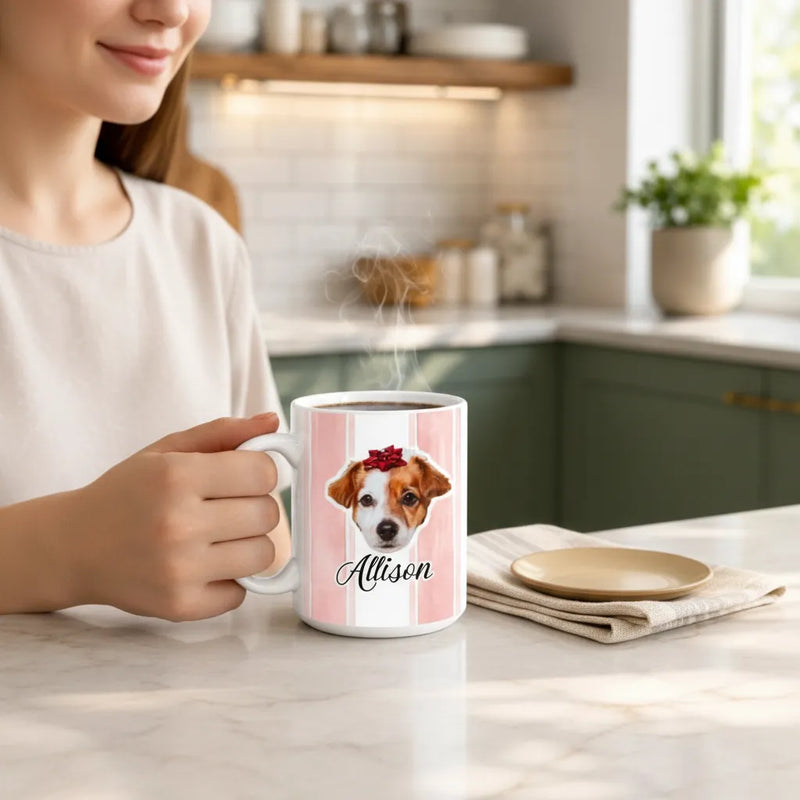 Custom Pet Face Cut 11 Oz Mug | Shopify Product Personalizer