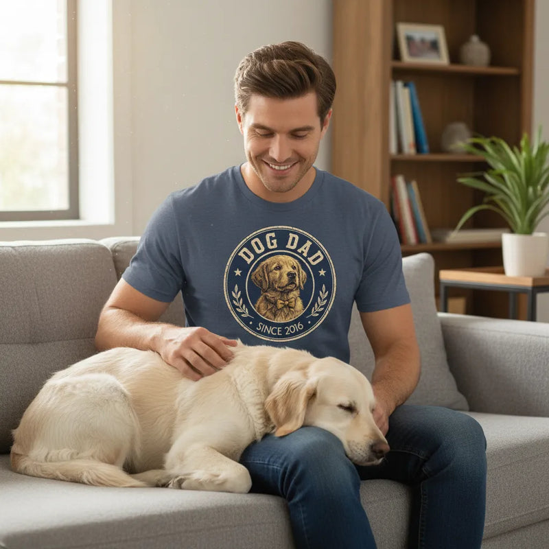 Custom Pet Dad Unisex Short Sleeve T-Shirt | Shopify Product Personalizer
