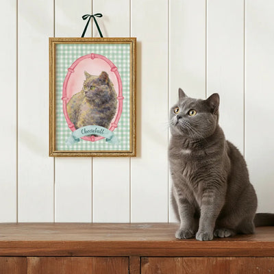 Personalized Pet Portrait Frame – Custom Painting Style with Name