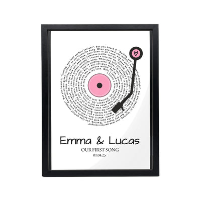 Custom Framed Premium Poster Our First Song | Shopify Product Personalizer