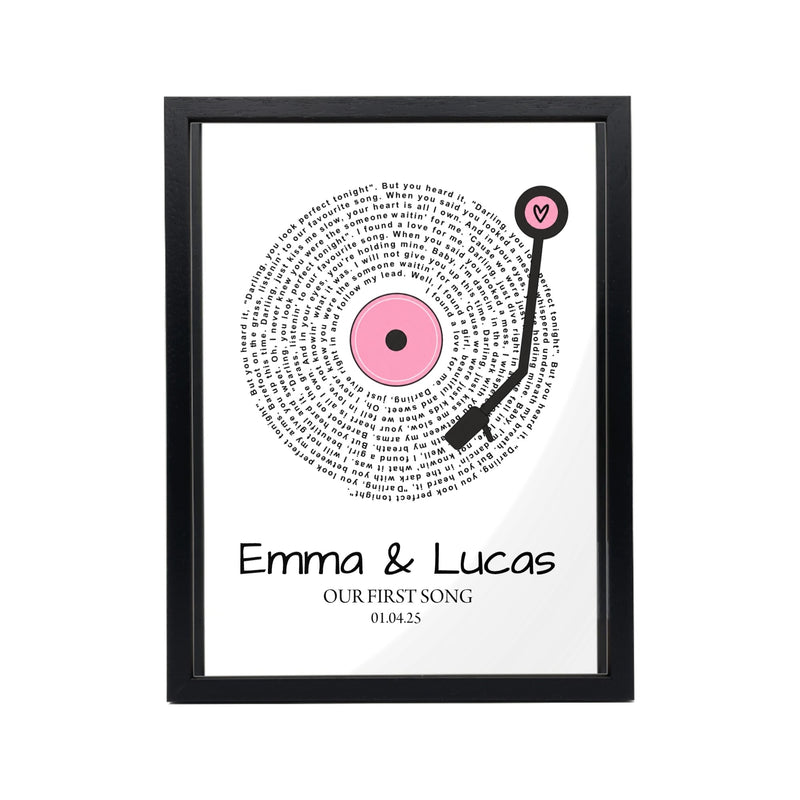 Custom Framed Premium Poster Our First Song | Shopify Product Personalizer