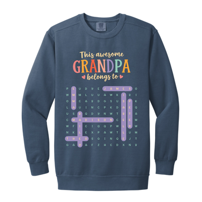 Custom Word Search Crewneck Sweatshirt for Grandparents | Shopify Product Personalizer