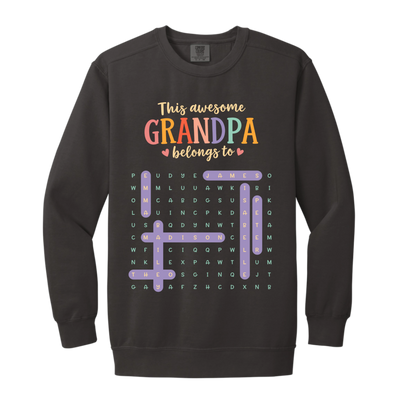 Custom Word Search Crewneck Sweatshirt for Grandparents | Shopify Product Personalizer