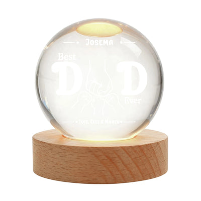 Custom Crystal Globe Lamp Best Dad Ever | Shopify Product Personalizer