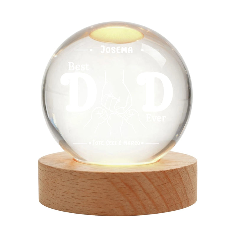 Custom Crystal Globe Lamp Best Dad Ever | Shopify Product Personalizer
