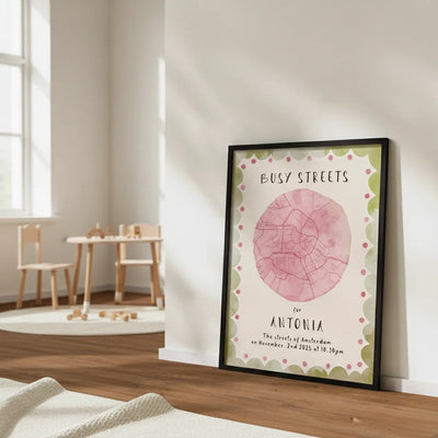 Personalized Birth Map Frame for Kids – Custom Star or Street Map