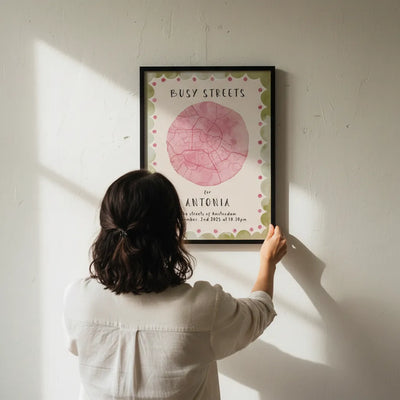 Personalized Birth Map Frame for Kids – Custom Star or Street Map