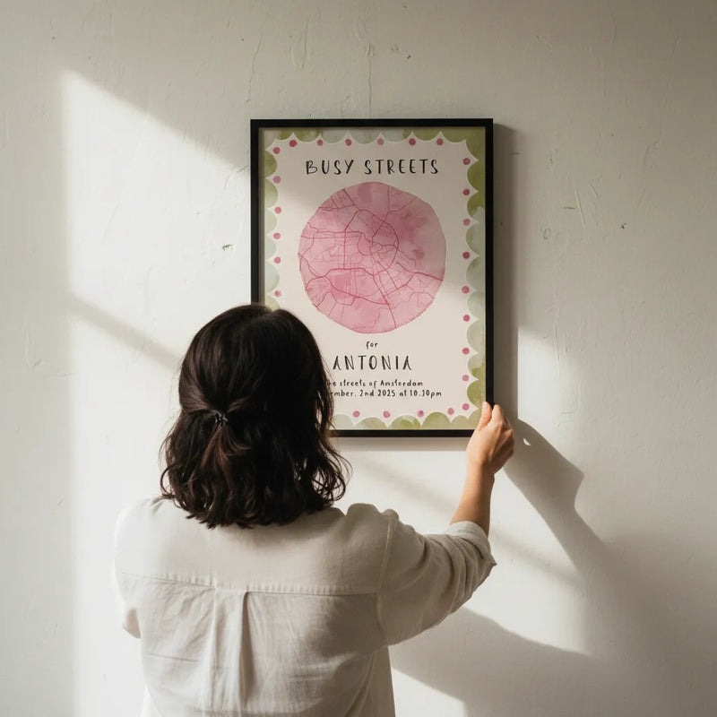 Personalized Birth Map Frame for Kids – Custom Star or Street Map