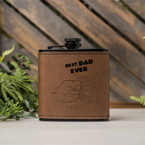 Custom Vegan Leather Flask (6oz) for Dad | Shopify Product Personalizer