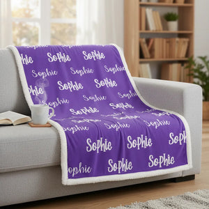 Custom Name Premium Mink Sherpa Blanket 60×80
