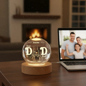 Custom Crystal Globe Lamp Best Dad Ever | Shopify Product Personalizer