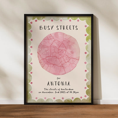 Personalized Birth Map Frame for Kids – Custom Star or Street Map