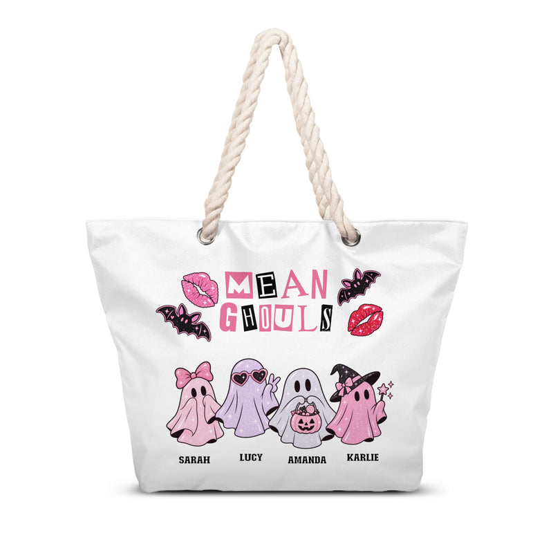 Custom Mean Ghouls Hemp Rope Beach Bag | Shopify Product Personalizer