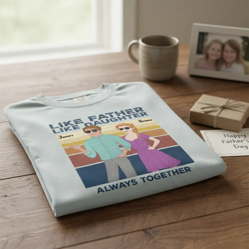 Custom Unisex Heavyweight Adult Tee - Like Father, Like Daughter | Shopify Product Personalizer