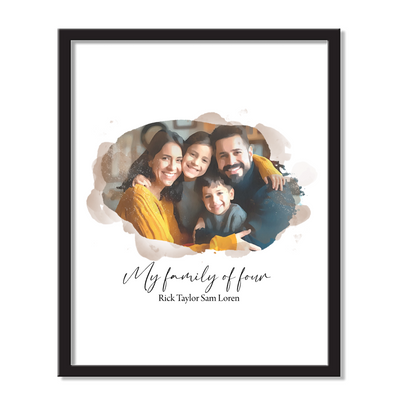 Custom Watercolor Portrait AirFrame - Photo & Texts