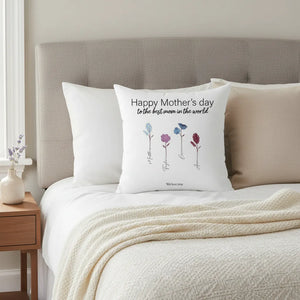 Custom Faux Suede Square Pillow for Mother's Day