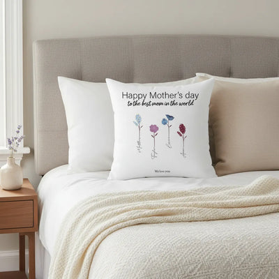 Custom Faux Suede Square Pillow for Mother's Day
