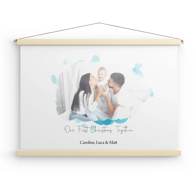 Custom Watercolor Canvas Wall Hang - Photo & Texts