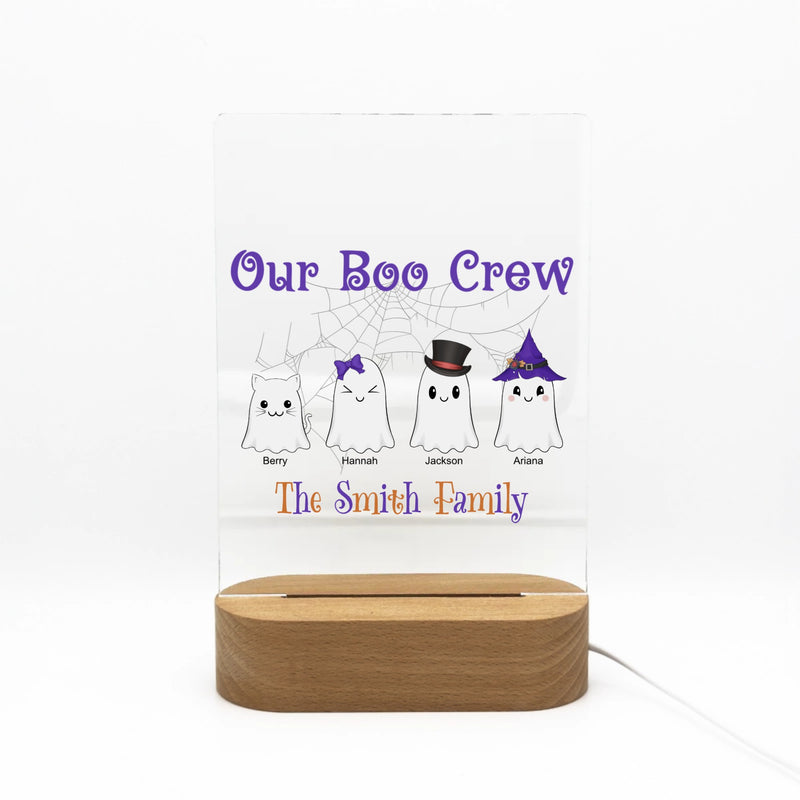 Custom Acrylic Nightlight Boo Crew | Shopify Product Personalizer