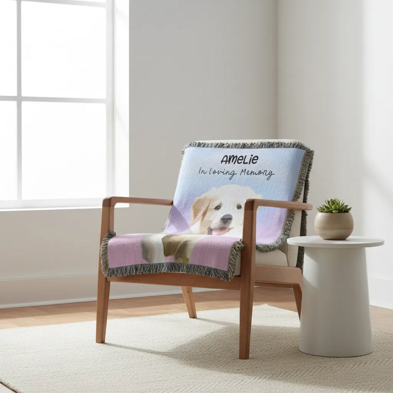 Custom Watercolor Heirloom Blanket - Photo & Texts