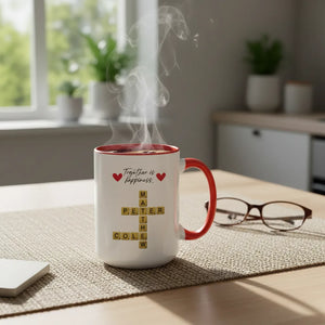 Custom Crossword Coffee Mug 15oz - Together is Happiness
