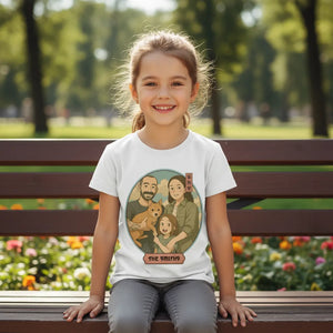 Custom Family Love Kids T-Shirt - Ghibli style