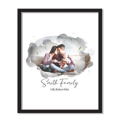 Custom Watercolor Portrait AirFrame - Photo & Texts