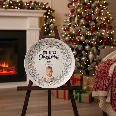 Custom Circle 10'' Plate - My First Christmas | Shopify Product Personalizer