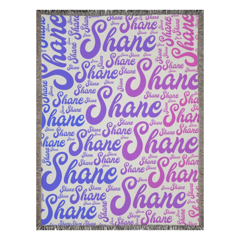 Custom Name Woven Blanket - Word Cloud | Shopify Product Personalizer