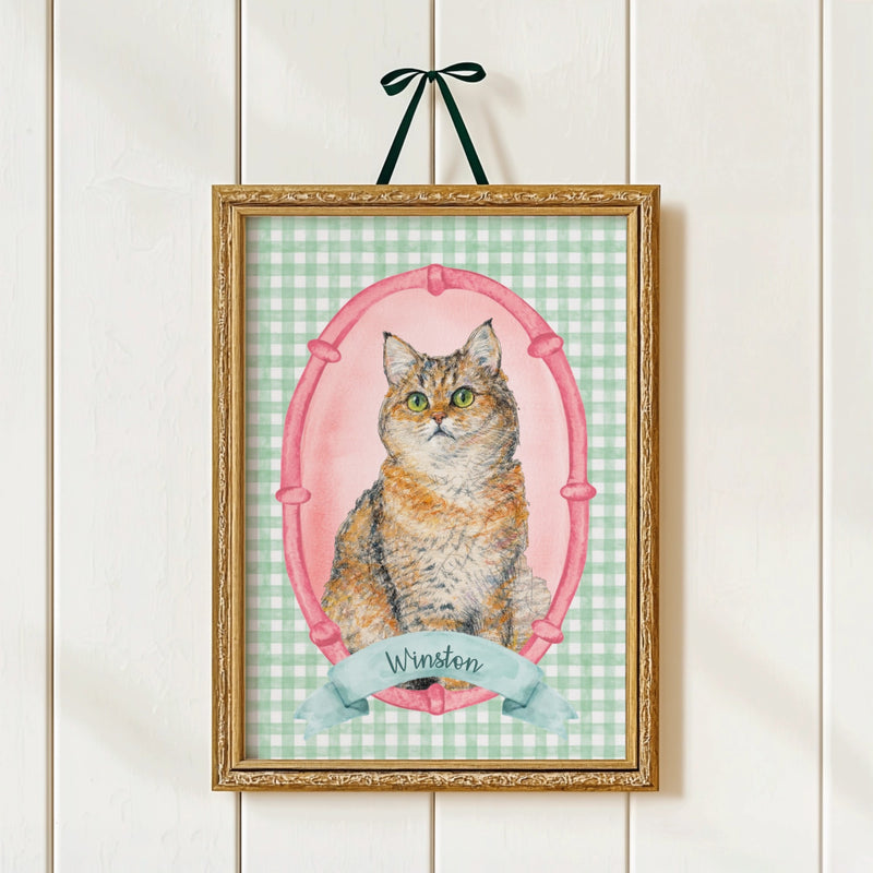 Personalized Pet Portrait Frame – Custom Painting Style with Name