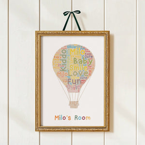 Custom Word Cloud Golden Frame for Kids | Shopify Product Personalizer