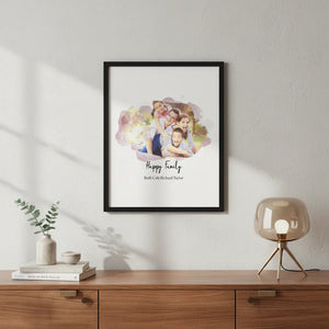Custom Watercolor Portrait AirFrame - Photo & Texts