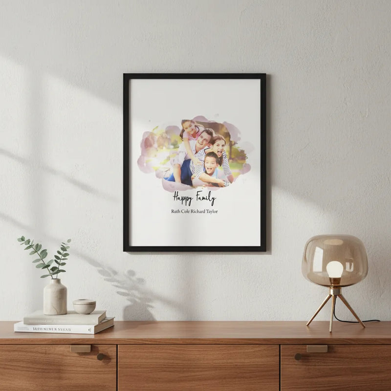 Custom Watercolor Portrait AirFrame - Photo & Texts