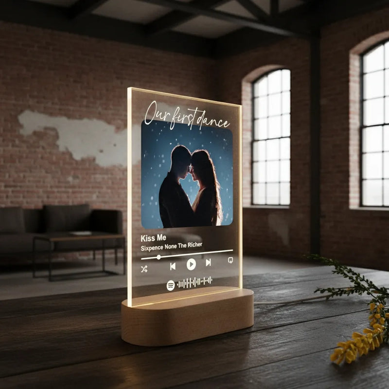 Personalized Song & Photo LED Acrylic Lamp - Our First Dance