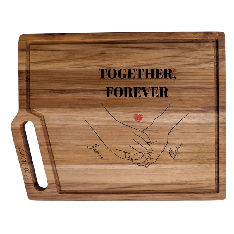 Custom Engraved Angle Handle Charcuterie Board Large | Shopify Product Personalizer