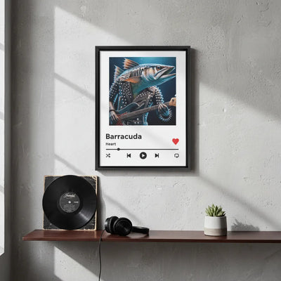 Custom Black Framed Canvas with Open AI's Dall-E image generator! Music Player
