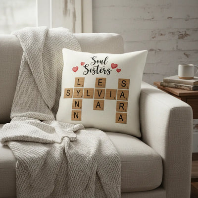 Custom Crossword Cushion - Soul Sisters