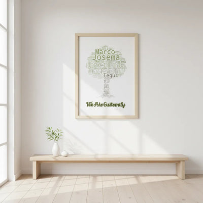 Custom Family Name Framed Poster - Word Cloud | Shopify Product Personalizer