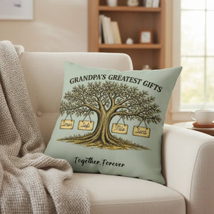 Custom Square Pillow - Grandpa's Greatest Gifts | Shopify Product Personalizer