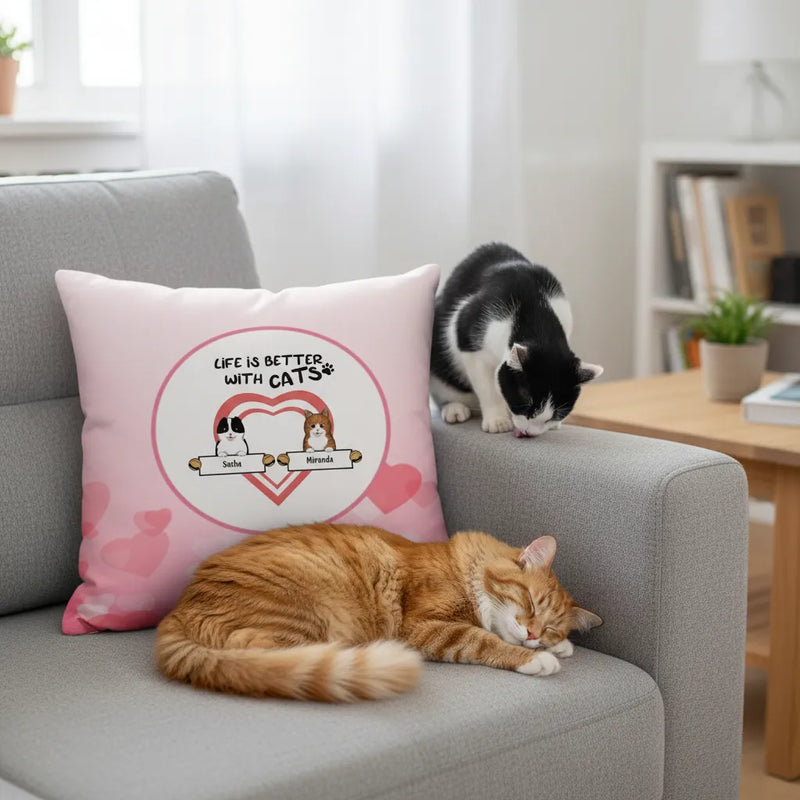 Custom Valentine's Cat Pillow