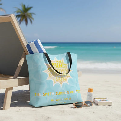 Custom Summer Tote Bag - Word Cloud | Shopify Product Personalizer