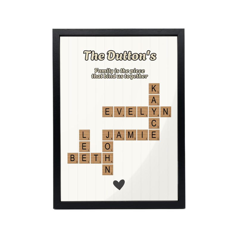 Custom Crossword Scrabble Framed Poster | Shopify Product Personalizer