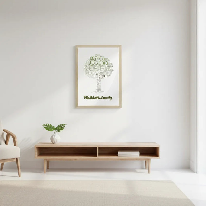 Custom Family Name Framed Poster - Word Cloud | Shopify Product Personalizer