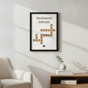 Custom Crossword Scrabble Framed Poster | Shopify Product Personalizer