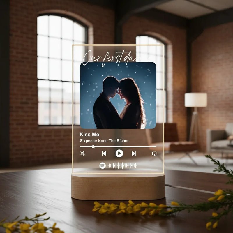 Personalized Song & Photo LED Acrylic Lamp - Our First Dance