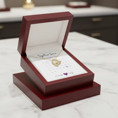Custom Forever Love Heart Necklace - Together Since Calendar