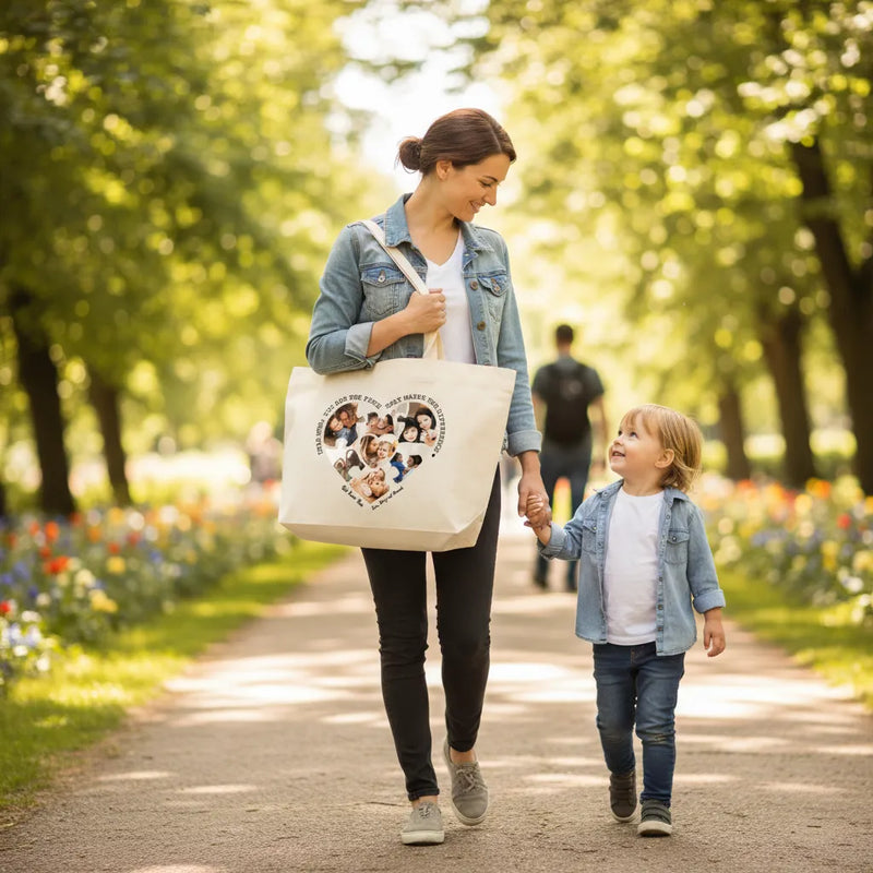 Custom Photo Tote Bag - Mom you're the piece that makes the difference