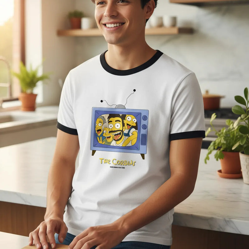 Custom Family Ringer T-Shirt - Simpsons Style | Shopify Product Personalizer